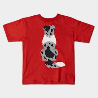 Black White Australian Shepherd Kids T-Shirt